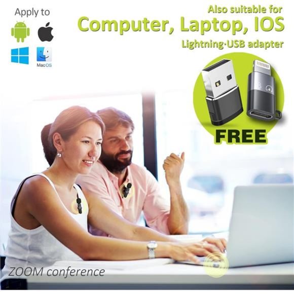 Wireless Mics, Wireless Clip on Microphones, Lapel Microphone A2d One Pair Two - Picture 5 of 8